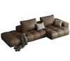 Abner Technical Fabric Modular Sofa Brown L-shaped Cushy Sofa Bed