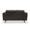 Pearce Genuine Leather High-back Sofa 2-Seater Arm Loveseat in Black/Brown