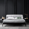 modern new design bedroom Linen metal feet Grey minimalist Comfortable double bed