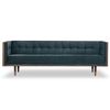 Frank Flannelette Sofa 2-Seater Blue/Green/White/Black Sofa with Wood Outer Frame