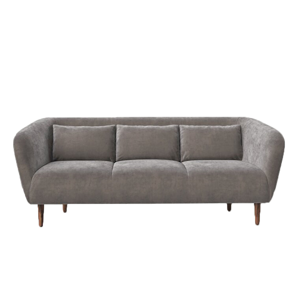 Pazit Flannelette 3-Seater Sofa in Grey/Red