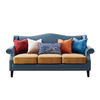 Double Seat Blue Sofa Furniture Fabric Italian Design Couch Set Furniture Living Room Sofa