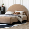 Desirae Flannelette Round Shaped Headboard Bed Frame King Size in Brown/Gray/Green
