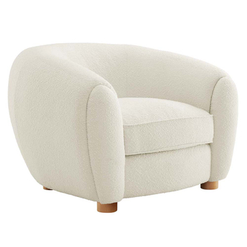 Rocky Boucle/Velvet Upholstered Arm Chair Round Lounge Chair