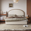 Albany Velvet Modern Round Shaped Headboard Bed Frame in Green/White