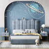 Allyson Blue Velvet High Headboard Modern Bed Frame