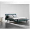 Alexus Blue Suede Fabric Modern Bed Frame