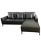 New fashion modern luxury 3 seater black leather couches living room sofa set for hotel office