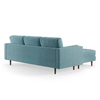 Luz Reversible Stationary Sofa Flannelette Blue L-shaped Chaise Sectional
