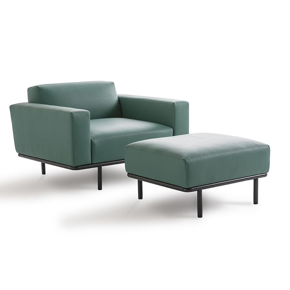Modern Leather Armchair Sofa 1 Seat Nordic Blue Ottoman sofa chair set Home Office Rest Living Room Sofa