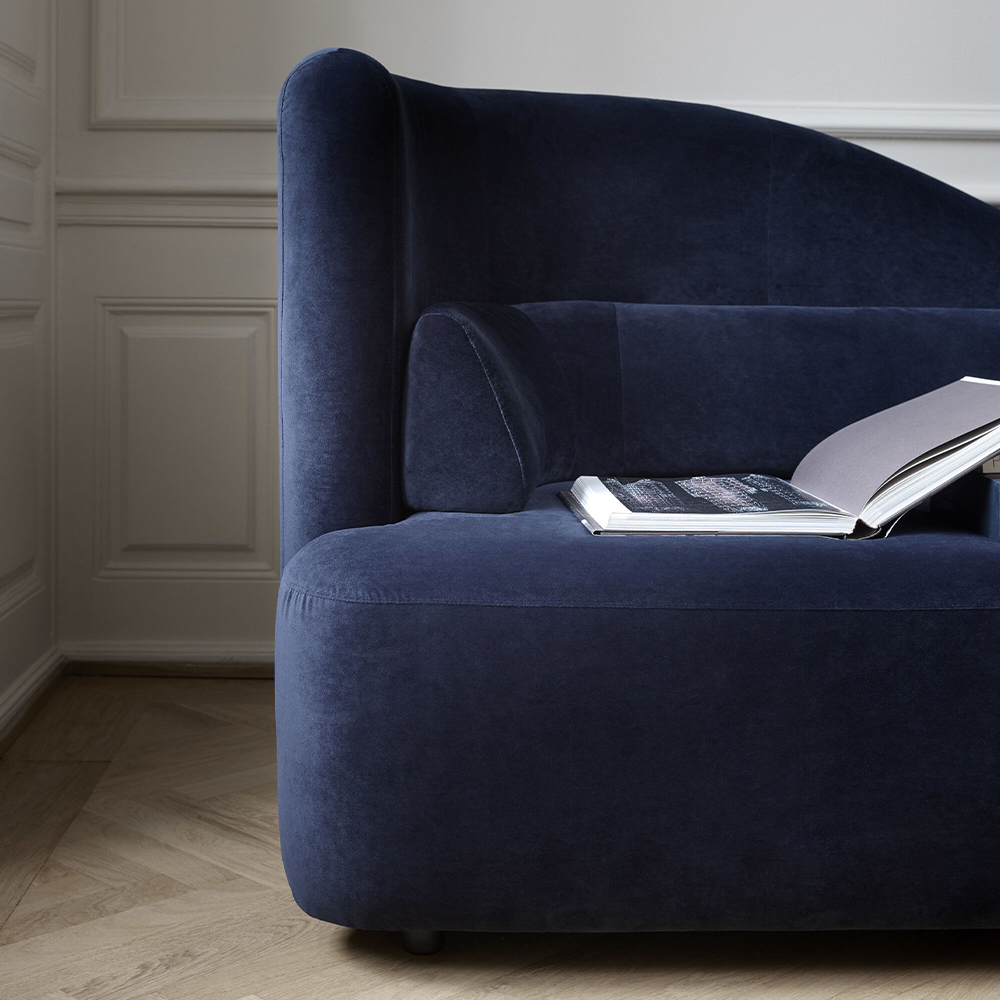 Italian Modern Luxurious Living Room Furniture Sets Black Lounge Curved Sofa