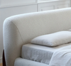Ellie White Boucle Minimalist Bed Frame King Size