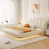 Bianca White Boucle Floating Bed Frame King Size