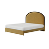 Albany Velvet Modern Round Shaped Headboard Bed Frame in Green/White