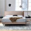 Alden Suede Fabric Modern Upholstery Headboard Bed Frame