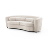 Marco Flannelette Beige 3-Seater Sofa with Cylindrical Pillows