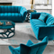wholesale navy blue fabric upright outspoken line living room furniture hotel lobby sofa