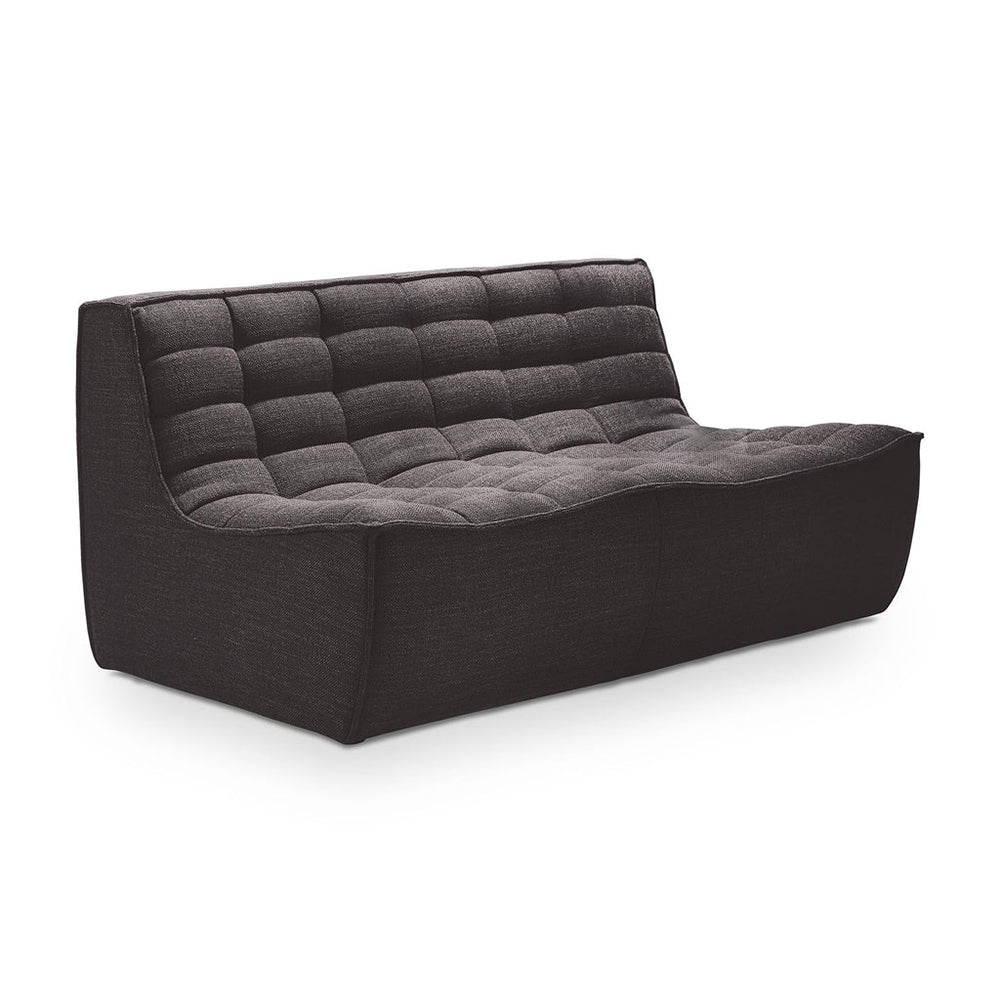  Ace 2-Seater Sofa Linen Loveseat in Beige/Black