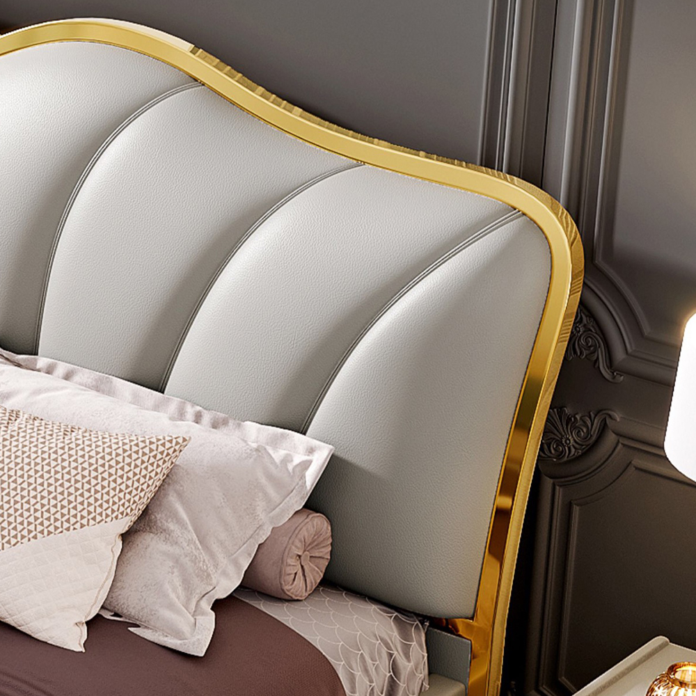 Luxury Italian Bedroom Set Furniture King Size Modern Latest Double Bed Designer Furniture Set Leather Luxury Bedding Set