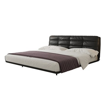 Chad Black/White Microfiber Leather Luxury Bed Frame King / Queen Size