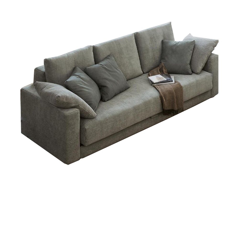 Modern 3 Seater Fabric Sofa For Studio Home Apartment Size Living Room Furniture