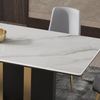 Giulio White Slate Top Dining Table Rectangle Room Table