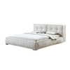 Dacre White Boucle Minimalist Simple Bed Frame Queen King Size Home Fruniture