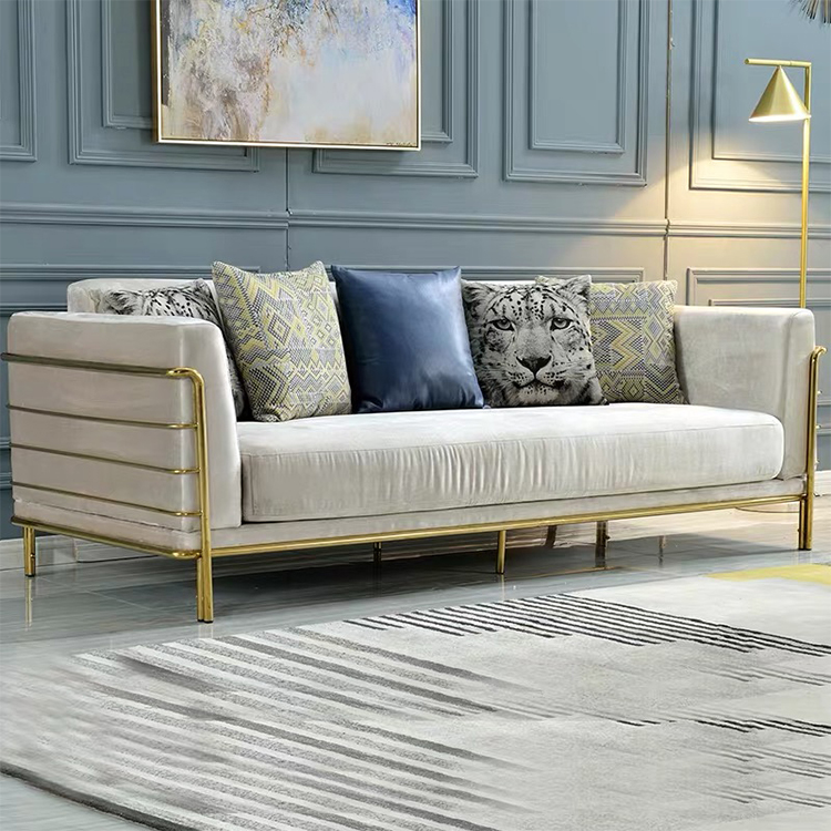Attractive design garden waiting area living room luxury furniture velvet tufted dining 7 seat sofa set
