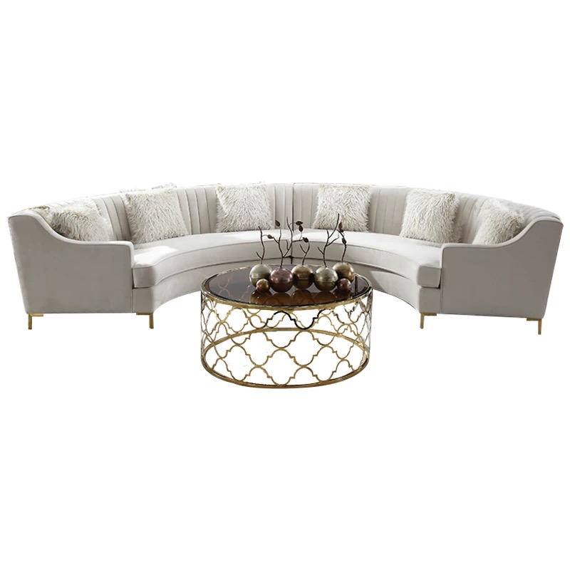 custom coffee restaurant round white velvet waiting couch sofa dining chair for salonliving room