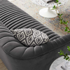 Grey 3-Seater Velvet Tufted Sofa