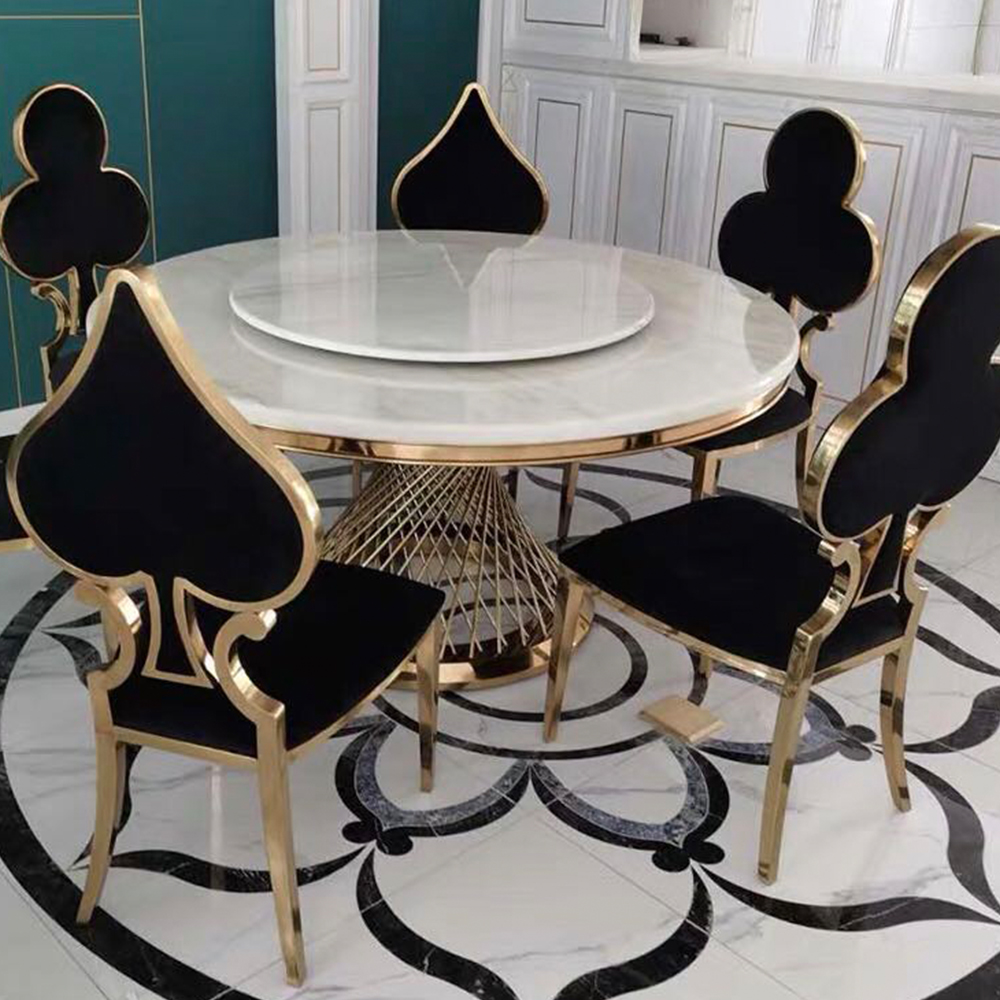 Living Room Furniture Modern velvet Upholstered Dining Room Chair poker heart chair for wedding