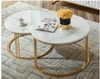 Home Furniture Artificial Marble Top brushed Stainless Steel Titanium Coffee Table 