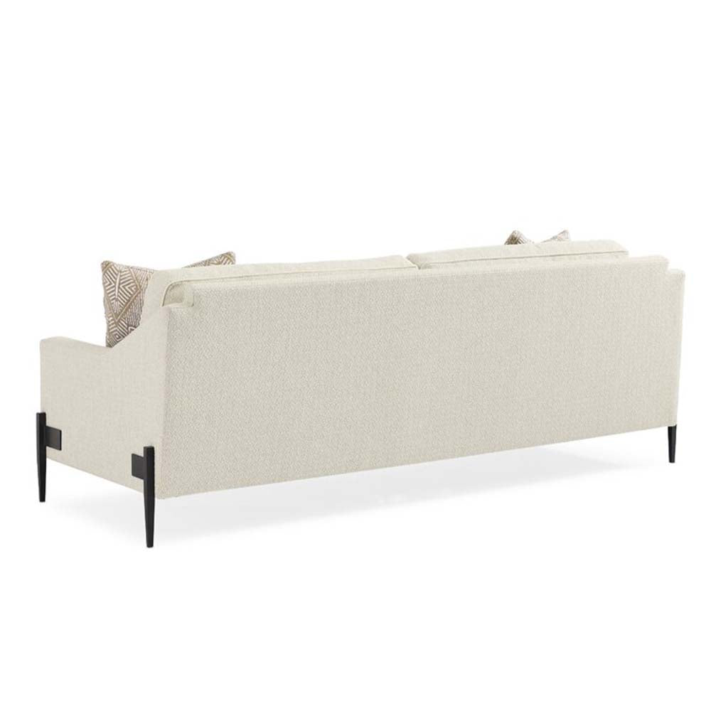 Carol Modern Linen Remix Sofa White 3-Seater Sofa