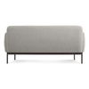 Modern 2-Seater Grey Puff Fabric Sofa