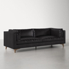 Baron Genuine Leather Black 3-Seater Sofa