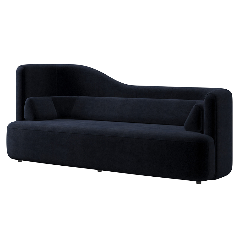 Italian Modern Luxurious Living Room Furniture Sets Black Lounge Curved Sofa