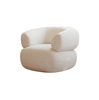 Ida White Boucle Round Arm Sofa Chair Pink Wool Chair