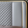Royal Modern Furniture Microfiber Leather Super Double Beds Italian Luxury King Size Super Big Headboard Leather Bedding Set