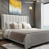Hotel Bedroom Furniture Luxury Modern Bed Hot Design Leather Latest White Wood Frame Double Metal Bed Designs