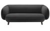 Royce Black Fabric Sofa Round Shaped 2-Seater Loveseat