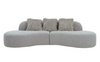 Lora Grey Boucle Round Shaped Sofa 2-Pieces Reception Sofa