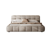 Dawes Flannelette Upholstered Brown Bed Frame King Size