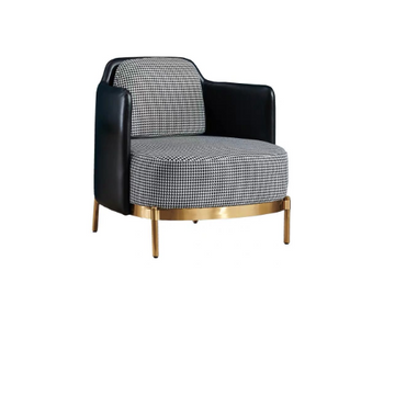 Modern Styling Hotel Accent Chair houndstooth Comfortable Leisure Restaurant Chair with Metal Legs
