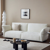 Bence White Velvet 3-Seater Sofa Adjustable Arm Modern Couch