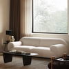 Cael White Looped Fleece 4-seater Sofa 2-Pieces Minimalist Arm Sofa