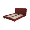 Cassidy Red/Gray Boucle Bed Frame King Size Cookie Design Headboard