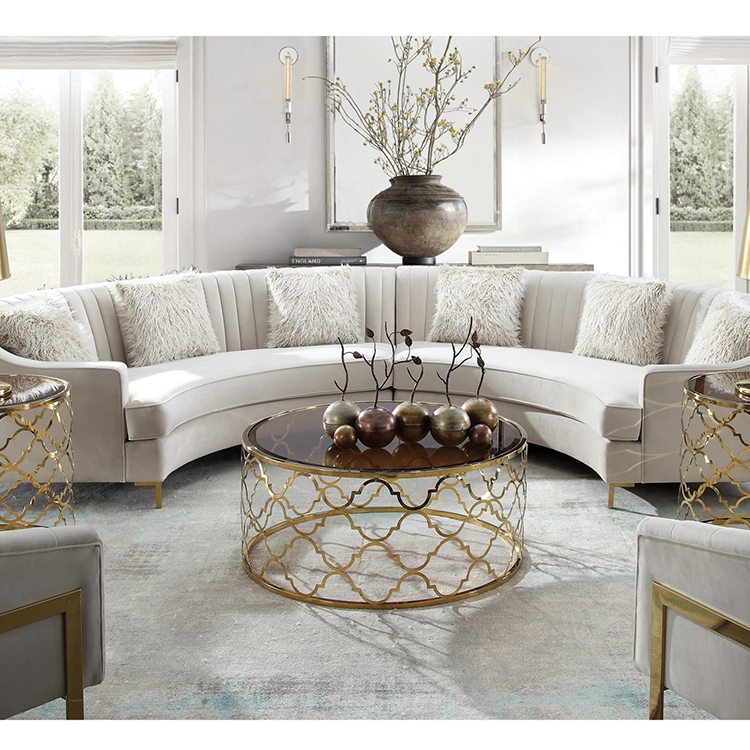 wholesale 7 seats sectional combination fabric loveseat white wedding sofa furniture