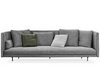 Kenneth Grey Linen Fabric Sofa 3 Seater / Chaise sofa High-back Couch