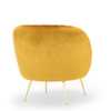Barrel Velvet Chair High-back Yellow Sofa Chair