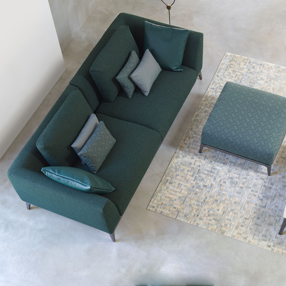 Luxury elegant design stainless steel living room cotton linen beige sofa set furniture